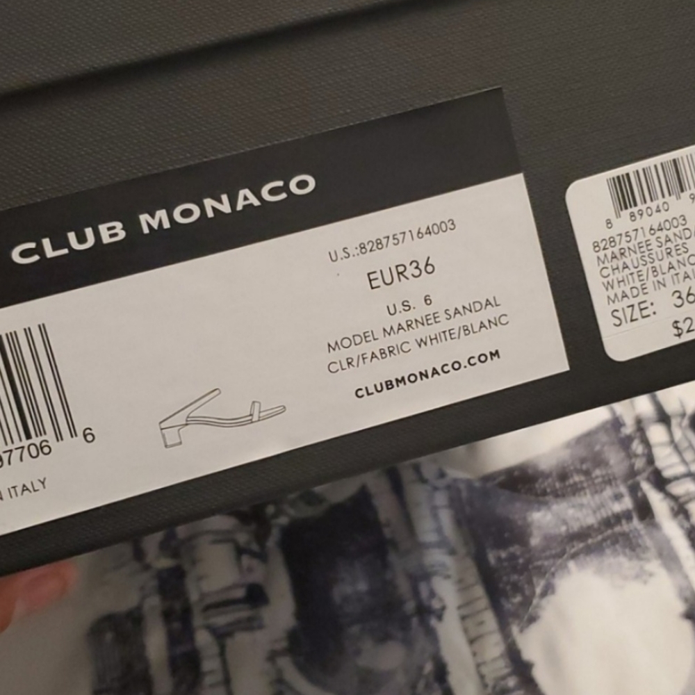 Club Monaco Marnee White Slide Sandals | Size 6 | NIB Women’s Resort Ready Shoes - Picture 7 of 11